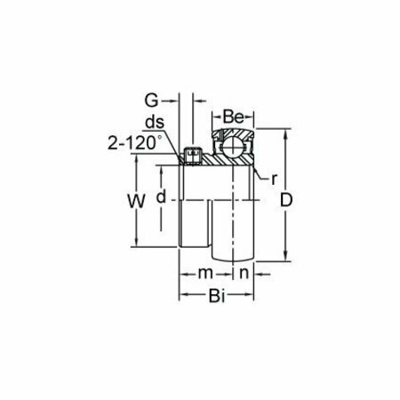 Ami Bearings -SINGLE ROW BALL BEARING - 35MM NORMAL NARROW WIDTH SET SCREW BEARING INSERT B7